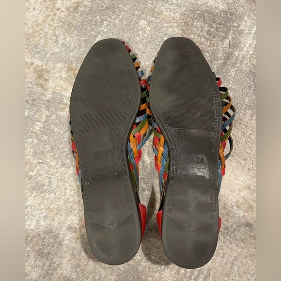 Huarache Multi Color I ❤️ Comfort Leather Sandals Size 10M - Picture 9 of 9